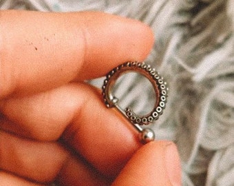 Tentacle Lip Ring Horseshoe Piercing Textured Cartilage Earrings Animal Facial Jewelry