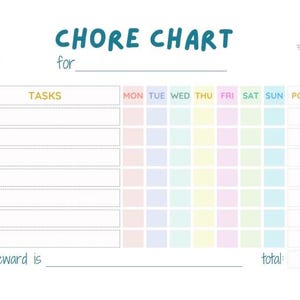 printable chore chart