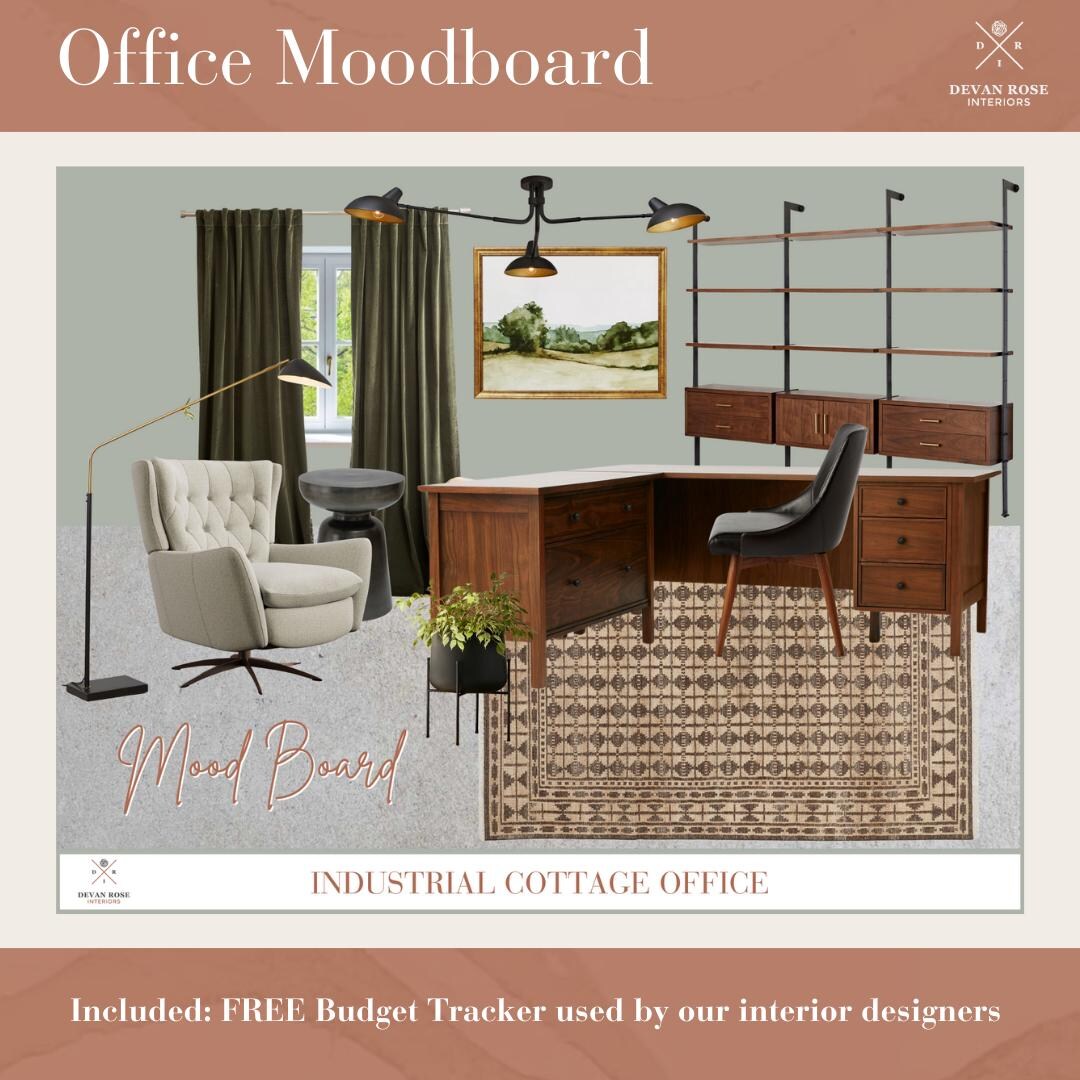 Industrial Home Office Moodboard Printable - Etsy