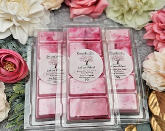Sakura Ritual Duftwachs | Snap Bar 50g Sojawachs | Entspannt Aroma Raumduft | Handmade Wax Melt