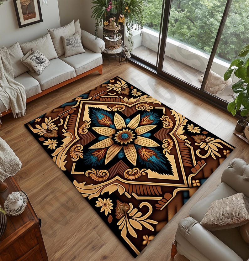 Sw Style Area Rugs Southwestern Style Area Rug: Rustic Western Home Decor - Etsy