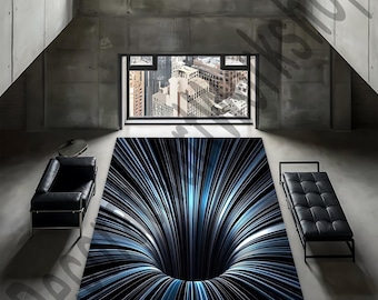 3D Rug, 3D Vortex Rug, Custom Rug, Illusion Rug, Popular Rug, 3D Design Rug, 3D Area Rug, Non Slip Rug, Housewarming Gift, Gifted Rug, Rugs