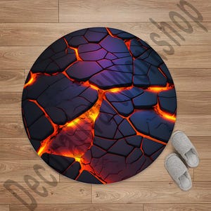 Lava Rug, Hot Lava Rug, Volcano Round Rug, Lava Pattern Rug, Home Decor Rug, Circle Hot Lava, Living Room Rug,Gift Decor Rug,Lava Design Rug