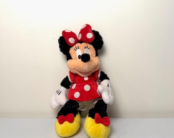 Retro Minnie Mouse Stuffed Animal – Official Disney Plush with Tag