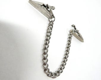 Sweater clip guard metal silvertone Vintage