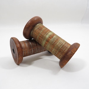 2 Wood Spools textile Mill Vintage items