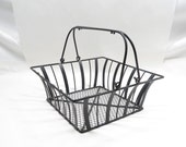 Basket Metal square with handles Vintage