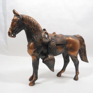 Horse Cast Metal Figure copper bronze tone vintage collectible
