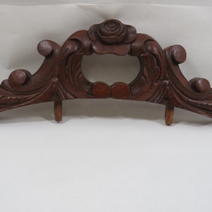 Wood Carved Rose Architectural Piece Vintage