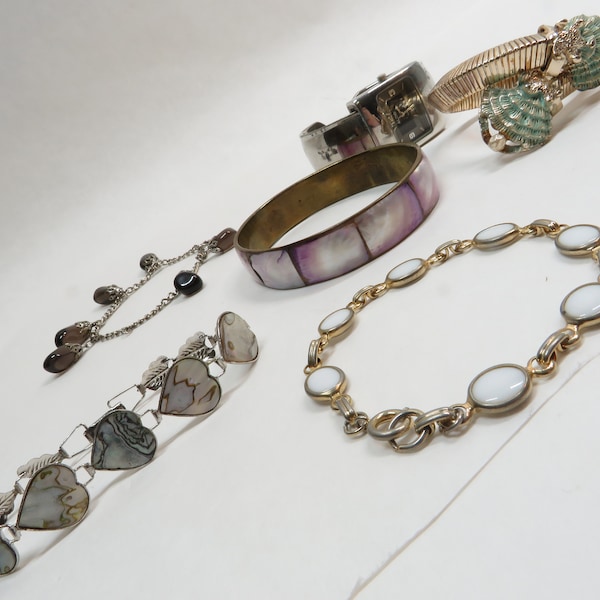 6 Bracelets for Repair or Parts Vintage lot