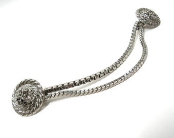 Sweater clip guard metal silvertone Vintage
