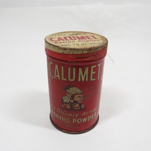 Calumet Tin Vintage metal storage Baking  Powder Sample