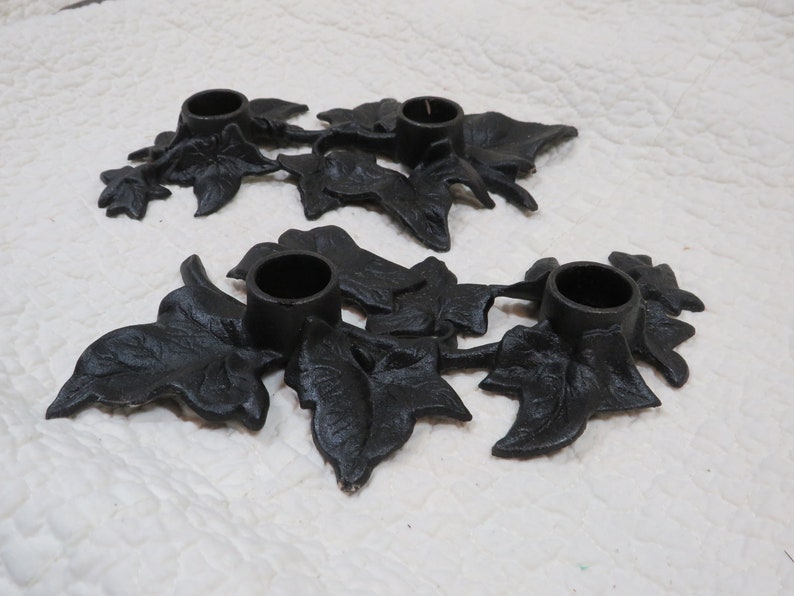 2 Candle Holders Cast Iron Wilton Vintage Etsy