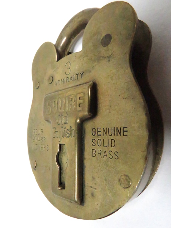 Padlock With Key Squire Brass Vintage 