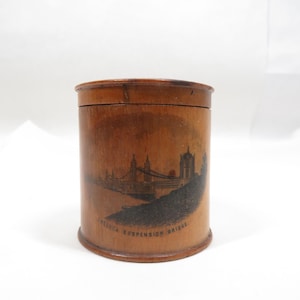 Wood Box Mauchline Ware London Souvenir Antique Collectible Storage