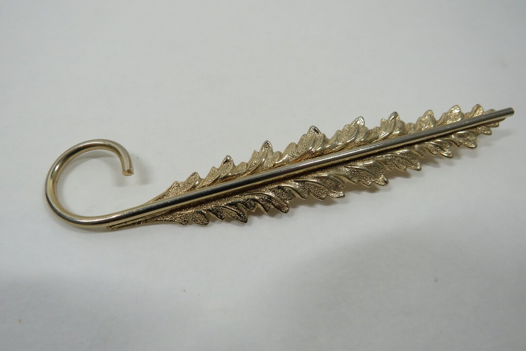 Leaf Brooch Long Narrow Vintage Etsy