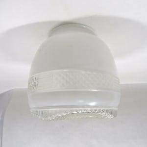 Globe Shade Milk / Clear Glass light Salvage Vintage