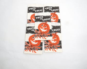5 Halloween Paper Treat Bags NOS Mid Century Duro Paper Bag MFG