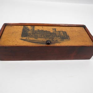 Wood Box Mauchline Ware Osborne House Antique Collectible Storage