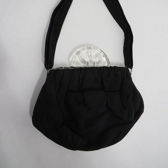 Fabric Purse Lucite decoration Vintage handbag co… - image 1