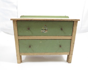 Small Storage Bureau Antique wood 12&quot; x 9 3/4&quot; x 6&quot;