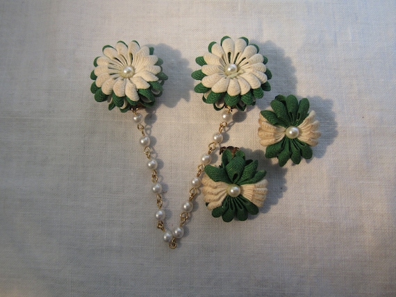 Sweater Clip / Guard with Earrings Vintage
