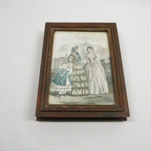 Picture Box wood Storage Antique