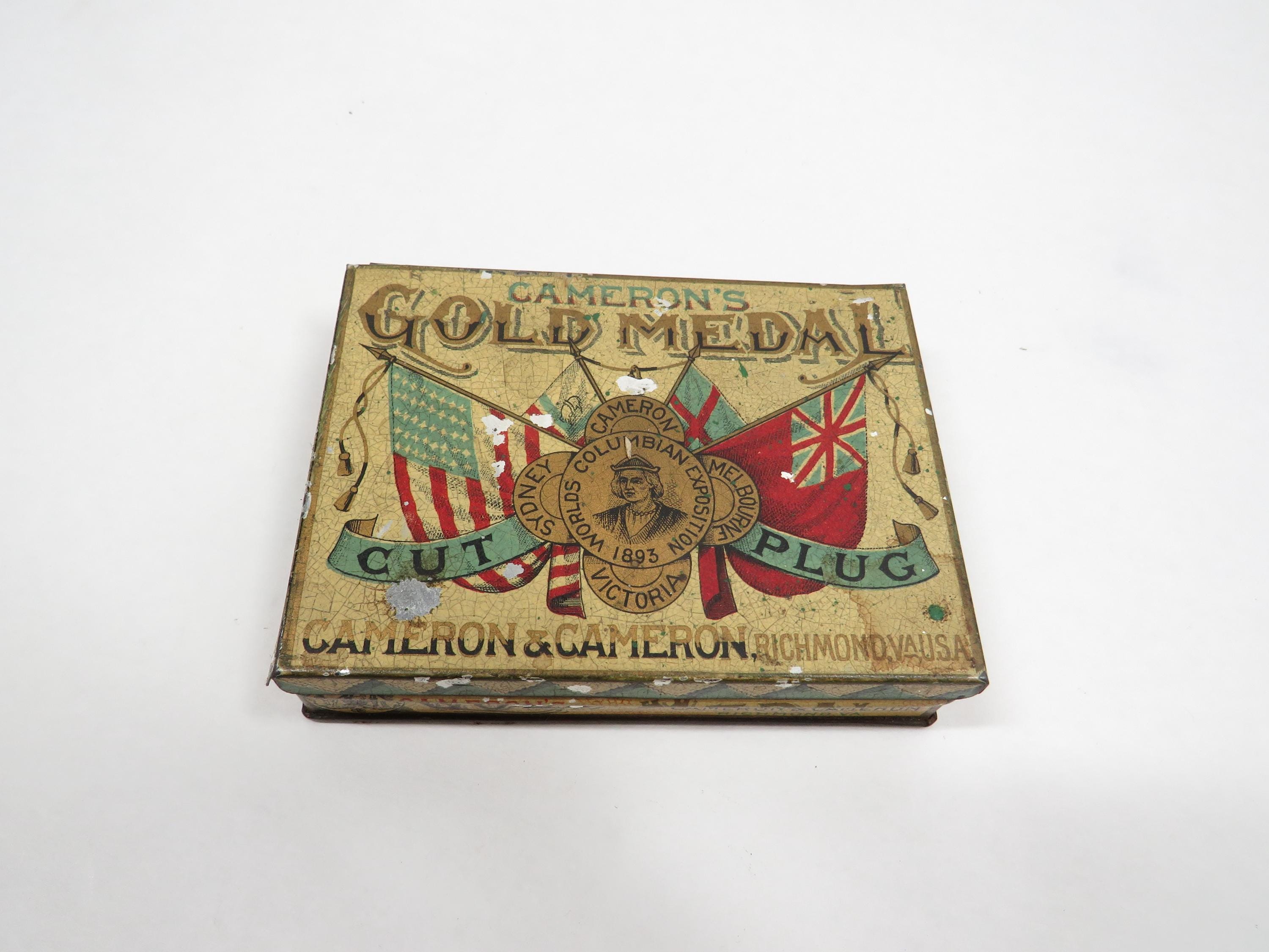 rare australian tobacco tins Cameron's Gold Medal Tobacco Tin Vintage / Antique Rare