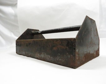 Tool Box Metal storage bin Vintage