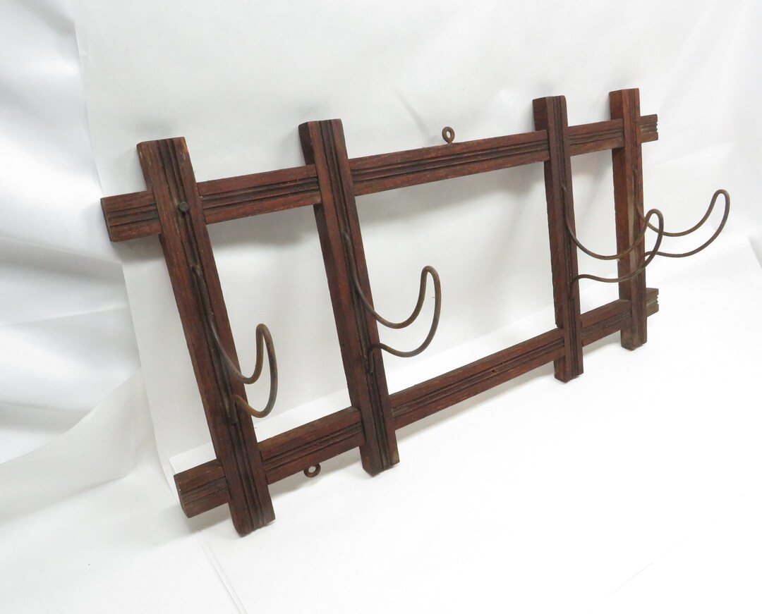 Wood Wall Decoration Rack With Hook Storage Vintage Etsy