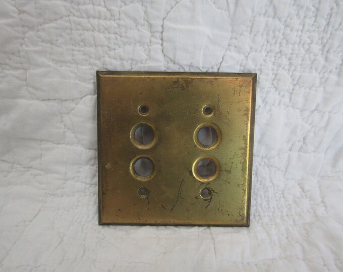 Vintage Brass Push Button Switch Cover Double Switch Etsy