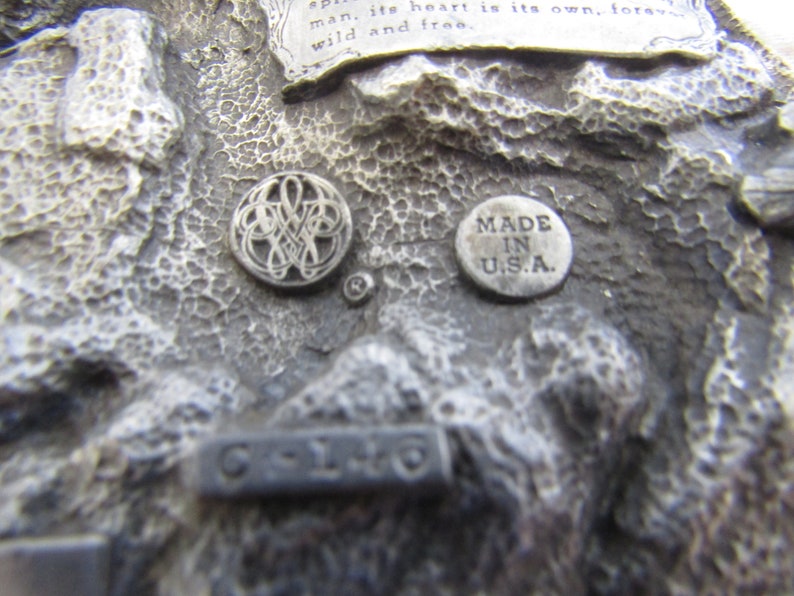 Pewter Bergamot Horse Belt Buckle 1983