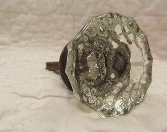 Antique Glass Door Knob 12 sided