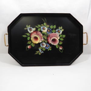 Floral Tray Metal Large Vintage home collectible