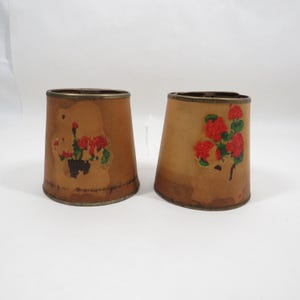 2 Lampshades metal frames Small Vintage collectible TLC