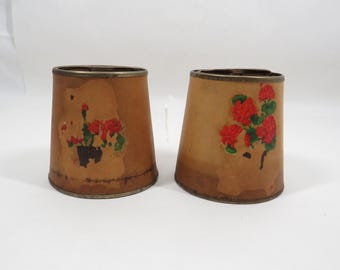 2 Lampshades metal frames Small Vintage collectible TLC