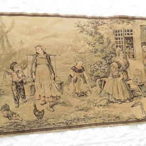 Tapestry Wall Decoration French Scene Antique