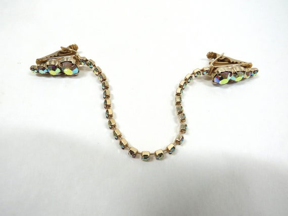 Sweater Guard Clip Rhinestones Vintage - image 3