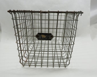 Metal Wire Locker Basket Vintage