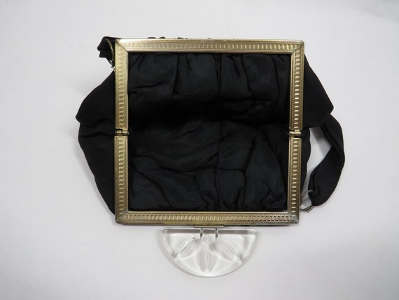 Fabric Purse Lucite decoration Vintage handbag co… - image 9
