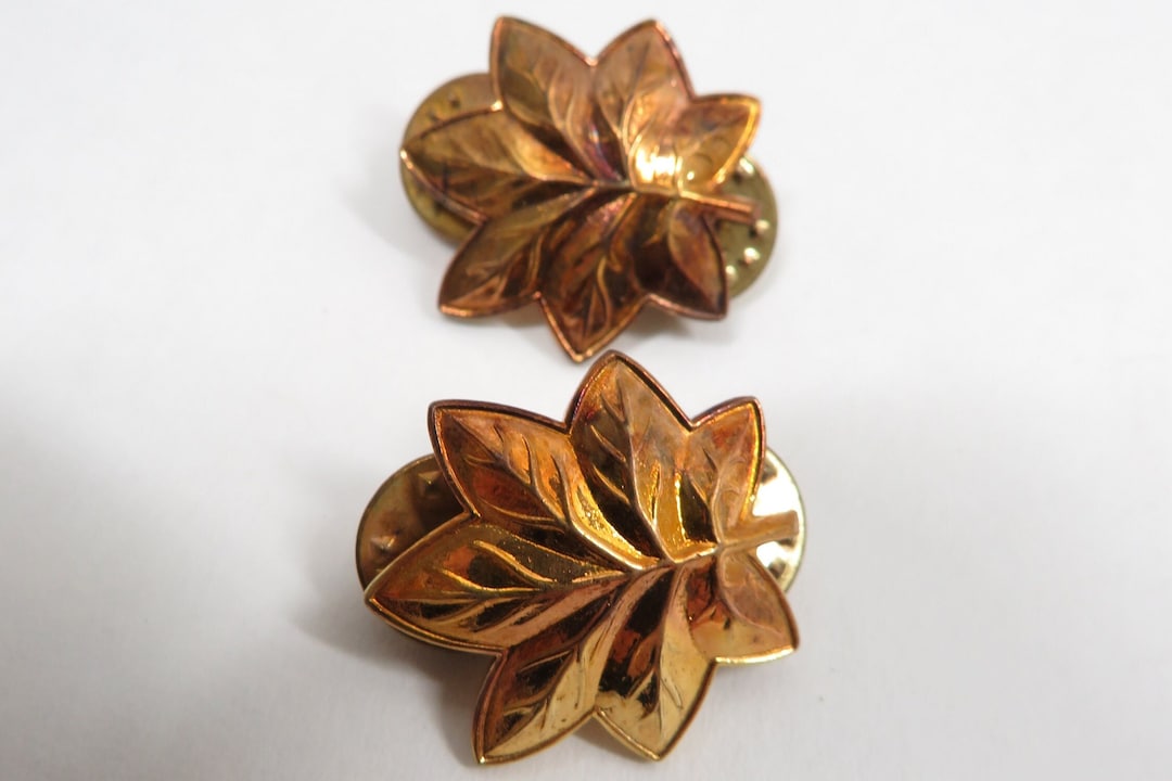 2 Army Rank Major Pins Vintage Etsy