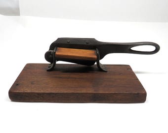 Cigar Cutter Cast Iron and wood Vintage smoking collectible