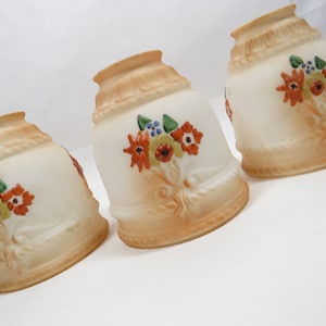 3 Lamp Shades Glass Vintage light floral design