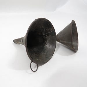 2 Funnels Metal Vintage salvage collectible