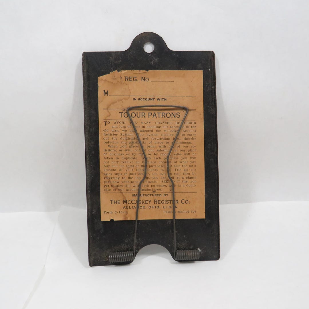 アンティーク雑貨 Vintage McCaskey Register Receipt Holder Antique Mccaskey Register Receipt Holder Clip, Vintage