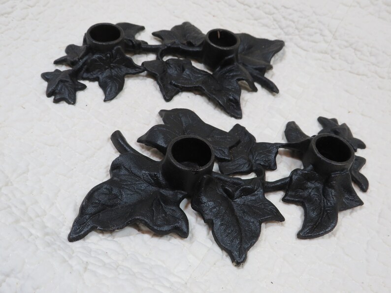 2 Candle Holders Cast Iron Wilton Vintage Etsy