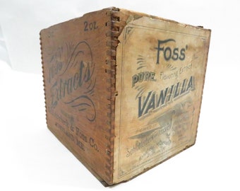 Wood Box Advertising Antique crate Dated 1906