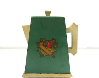 Wood Teapot Laundry soap storage Vintage collectible