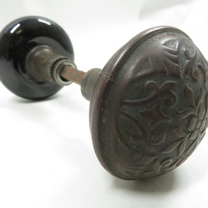 2 Door Knobs metal / porcelain Vintage Salvage