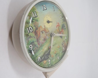 Smiths Alarm Clock Mid Century Vintage Farm Scene - Etsy